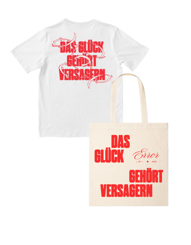 ERROR/ Das Glück gehört den Versagern Shirt white & Totebag Bundle